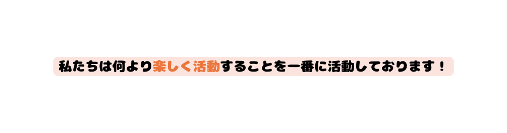 私たちは何より楽しく活動することを一番に活動しております